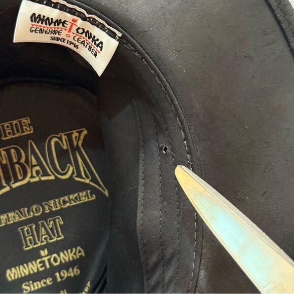 Minnetonka The Outback Buffalo Nickel Hat Genuine Leather Black Sz S - Picture 13 of 16